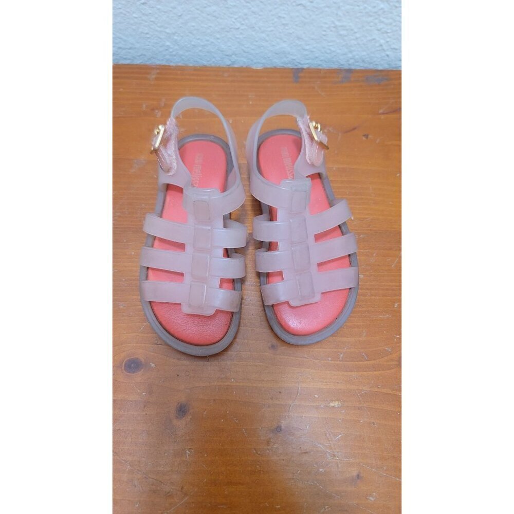 Mini Melissa Aranha Jelly Sandals Girls Size 9 Pink Coral Fisherman‎ Shoes